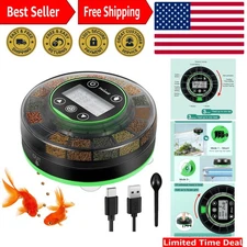 Efficient Automatic Fish Feeder - 16 Grids for Precision Dry Food Handling