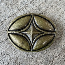Vintage JAMES AVERY 4 Pointed Star Solid Brass Belt Buckle *Rare/Retired* Texas