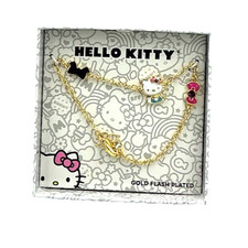 Hello Kitty Bracelet With Bows Gift Boxed Adjustable Gold Flash PlatedSanrio NIB