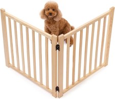 Non-Painted Wood Freestanding Pet Gate for Dogs-2 Panel H:23