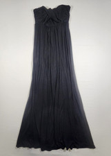 VENUS Women's L Black Strapless Sweetheart Twist Knit Stretch Maxi Dress