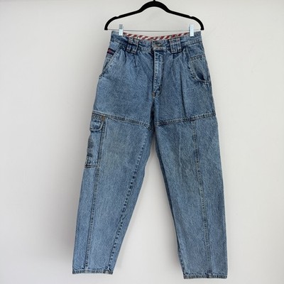 Vintage Bugle Boy Jeans 30x30 Acid Wash Baggy Skater 90s Utility Cargo Grunge