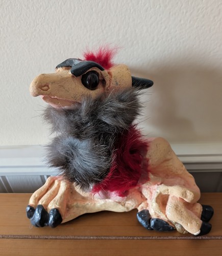 Mini Palm Shoulder Puppet Dragon Creature Faux Fur Renaissance Mechanical Head