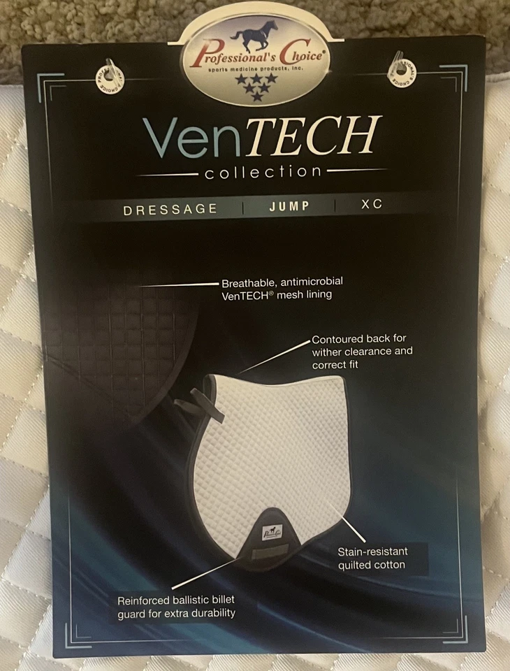 Almohadilla de salto VenTech Professionals Choice almohadilla de silla de montar inglesa blanca EP510-WHI Foto 3 de 4