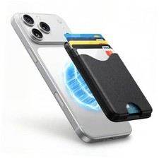 For MagSafe Wallet, 3-Card Holder with RFID Blocking, Vegan Leather Slim