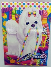 NOS Vintage 90s Lisa Frank White Maltese Largely Links Bead Box