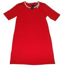 Tommy Hilfiger MED Red Bow Logo T-Shirt Dress Womens Short Sleeve Casual