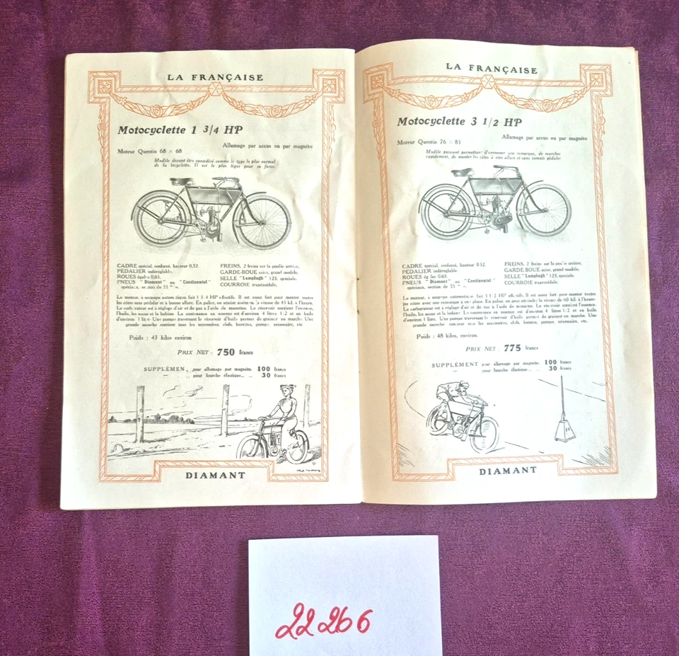 N°22266 / catalogue Société La Française début 1910  accessoires . cycles . moto - Photo 3/3