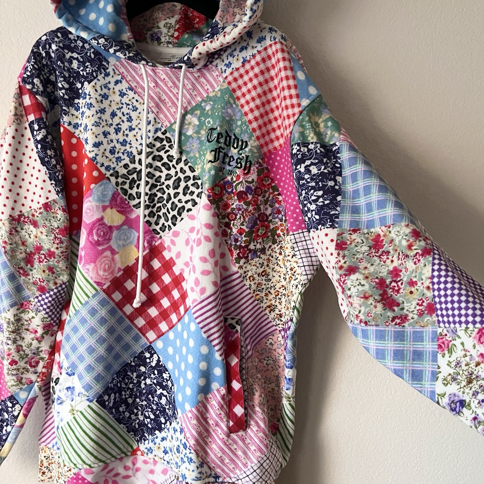 Teddy Fresh Patchwork Style Thick 100% Cotton Hoo… - image 13