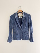 Anthropologie x Cartonnier Blue Linen Blend Blazer Jacket 2