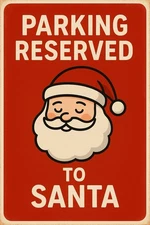 PARKING RESERVED FOR SANTA ONLY Christmas   8" x 12" metal sign made in   USA
