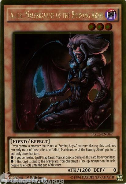PGL3-EN047 Alich, Malebranche of the Burning Abyss Gold Rare 1st edition Mint Yu