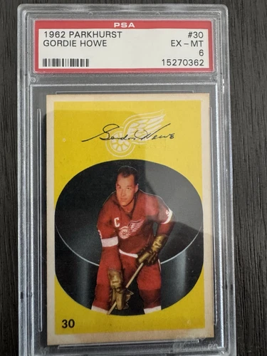 Gordie Howe #30 PSA 6💥1962 PARKHURST💥LOW POP💥DETROIT RED WINGS FREE SHIP