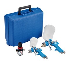 Draper HVLP Air Paint Spray Gun Kit 7 Piece Two Guns Nozzle 0.8/1.4mm 28374