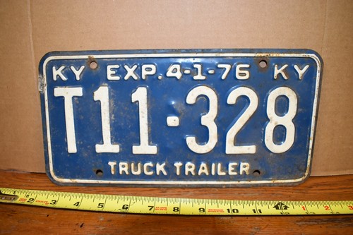 KENTUCKY LICENSE PLATE 1976 TRUCK/TRAILER USED