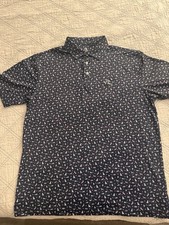 Rhoback Men  s Performance Polo The Space Dog Navy Large L