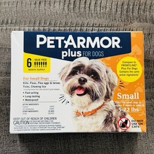 PetArmor Plus for Small Dogs 5-22 lbs Flea Ticks 6 Doses Double Factory Sealed