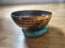Gorgeous Large 9 Inch Tibetan Singing Bowl & Cushion Large with accessories.