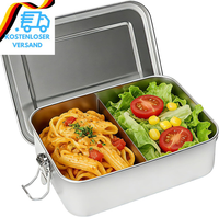Brotdose Edelstahl 1200Ml, Lunchbox Brotdose Auslaufsicher, Brotdosen Metall Mit