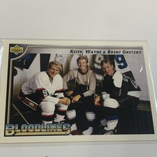 Upper Deck 1992-93 Bloodlines Insert #37 Wayne, Brent & Keith Wayne Gretzky