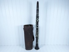 Buffet Crampon  Co. A Paris Clarinet Wooden Unmarked w/ Leather Case Free Ship