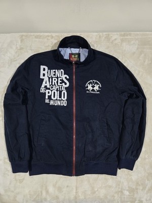 Authentic La Martina Argentina Polo Jacket Mens M Navy Blue Bomber Buenos Aires