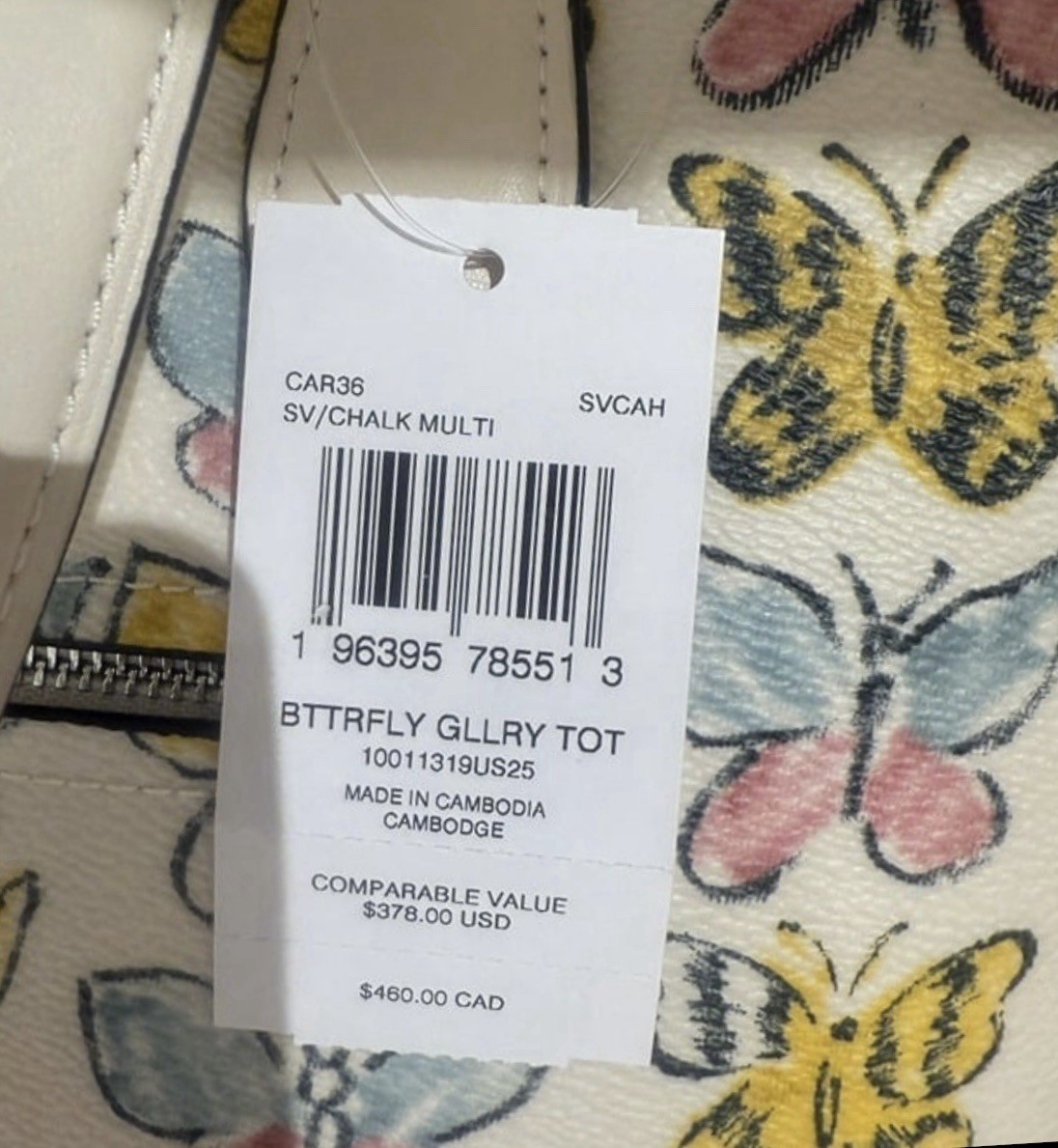 トートバッグ COACH Gallery Tote Bag With Butterfly Print   CAR36 NWT Coach Gallery Tote Bag With Butterfly Print CAR36 | eBay