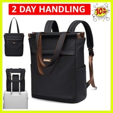 Chic Convertible Laptop Backpack Tote for Women - Water-Resistant Black Daypack