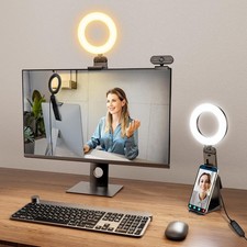 Evershop 5" LED Ring Light for Laptop Desk Clip On Video Conference Zoom Lightin