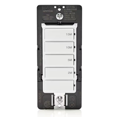 Decora 15 Amp 15-Minute Indoor In-Wall Timer Switch, 1/2 Hp/9.8Amp Fan/Motor, No
