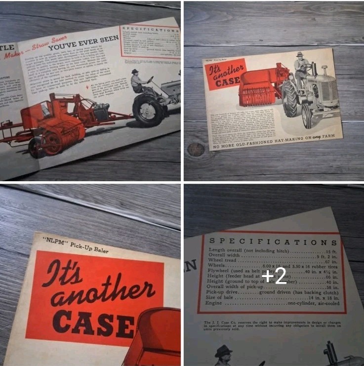 Brochure Case Pick Up Baler Caricatrice Trattori Fieno Farm Forniture Anni 50