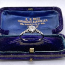 18ct Gold 0.50ct Diamond Ring Size S Hallmarked 18ct White Gold Old Cut Diamond