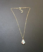 Kendra Scott Yellow Gold Plate Illusion Stone Pendant Necklace