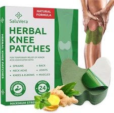 Knee Pain Relief Patches, Herbal Warming Plaster,  24 patches, Long-Lasting