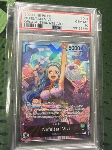 One Piece Kingdoms of Intrigue: Nefeltari Vivi OP04-001 ALT ART L Foil PSA 10