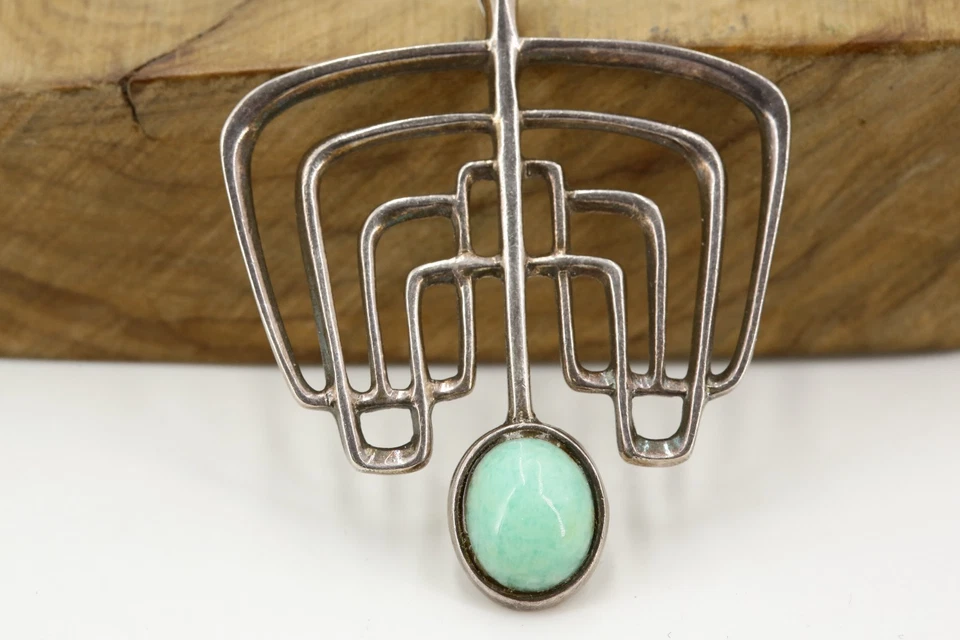 DAVID ANDERSEN Anhänger Silber 925 Amazonit Vintage Norway Länge 58 mm || 14,22g - Bild 4 von 4