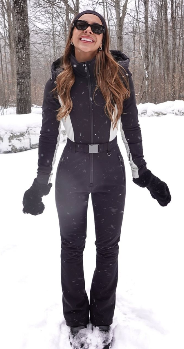 Zara Ski Recco Jumpsuit Windproof Waterproof Black White Size XS M