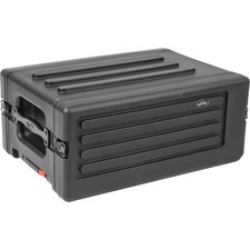 SKB 1SKB-R4SW rSeries Roto-Moulded 4U Shallow Rack Case with Wheels and Handle