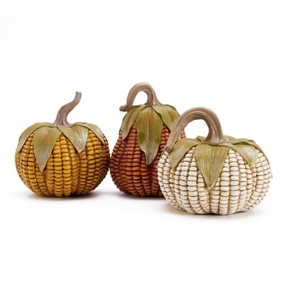 Valery Madelyn Fall Decorations for Home, Fall Pumpkin Decor, Set of 3 Resin ...