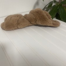 Stars Above Women  s Brooklyn Crossband Fur Slippers Color Brown Size 5/6 NWOT