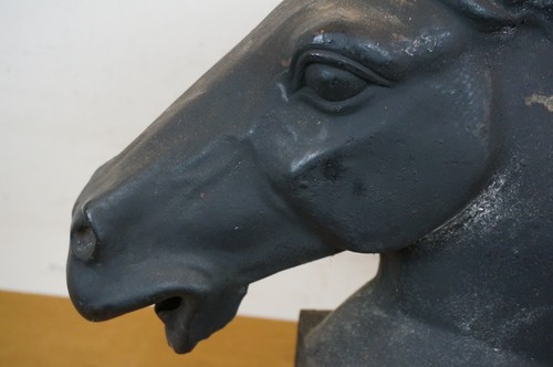 Restoration Hardware Cast Iron Galloping Horse Head Bust Sculpture Statue 19" - Picture 7 of 11