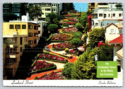 Lombard Street San Francisco by Sando Balatoni Vintage Postcard California