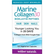 Webber Naturals Marine Collagen30 Vegetarian Capsules Hair Skin Nails 120pcs NEW