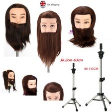 0%- 100% Real Hair Male Training Head Mannequin Hairdressing Manikin Cosmetology