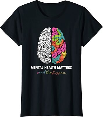 End The Stigma Mental Health Matters Mental Awareness Ladies' Crewneck T-Shirt