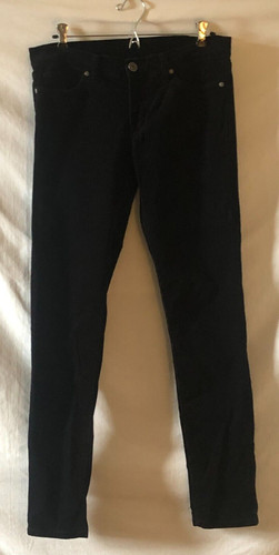 JCP JCPenney Womens 28/6 Black Corduroy Low Rise Skinny Pants 5 Pocket Stretch