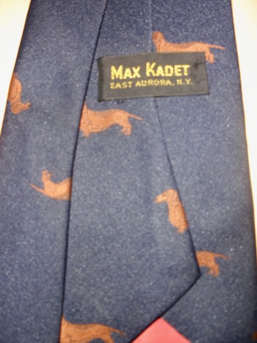 70er Jahre dunkelblau Herren Krawatte Dackel Wiener Hunde von Max Kadet East Aurora NY - Bild 4 von 4