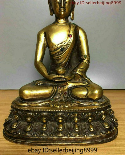 Colección Folk China Tíbet Budismo Templo Bronce Dorado Estatua de Buda Kwan-Yin 1019 - Imagen 3 de 9