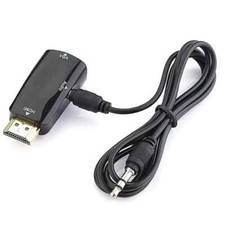 HDMI to VGA Adapter Male to Female Connect Converter with 3.5mm Audio Jack Cable