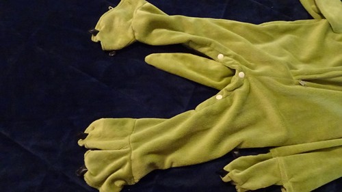 DRAGON COSTUME Sz 1 - 2 Toddler Young Child Really CUTE Green Zips & Snap legs - Picture 6 of 12